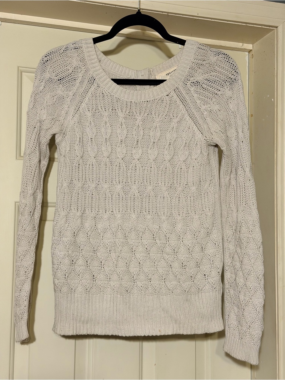 sparrow Cream Cable-Knit Crewneck Sweater